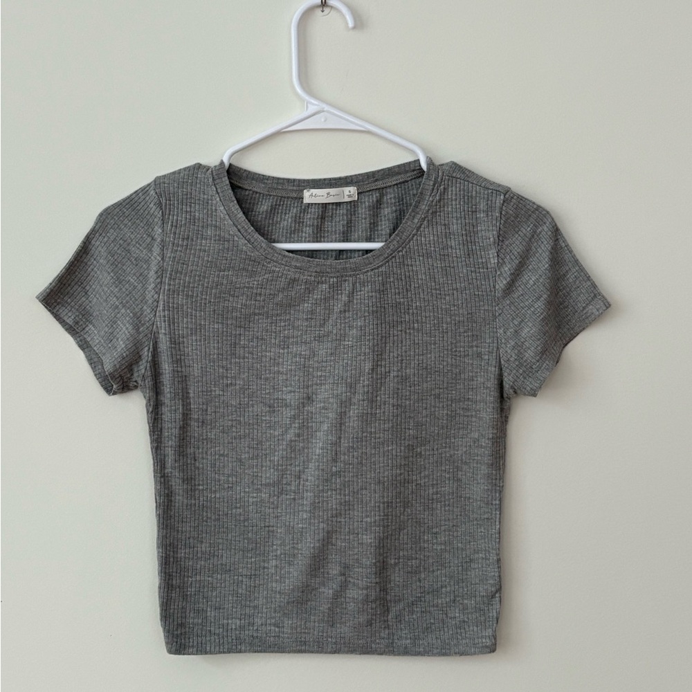 Active Basic Charcoal Short Sleeve Top